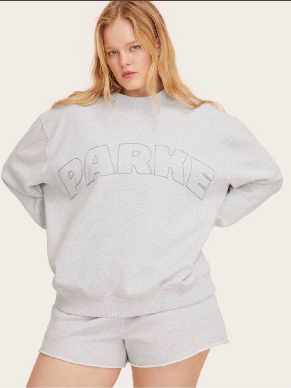 Parke x Target Women’s Heather Gray Mockneck Pullover Sweatshirt NEW L/XL